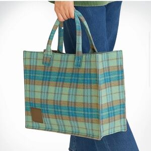 SANDRO Kasbah Checked Brushed Felt Tote